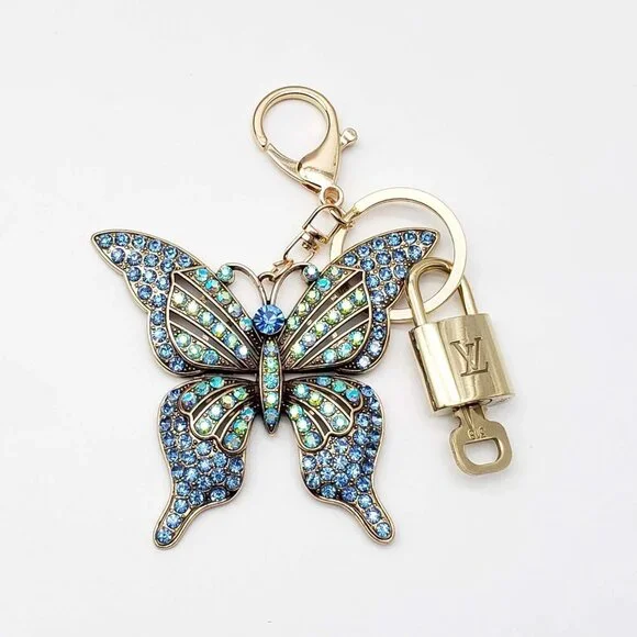 Authentic Louis Vuitton Lock & Key with unbranded Butterfly Bagcharm, Keycharm - Picture 2 of 10